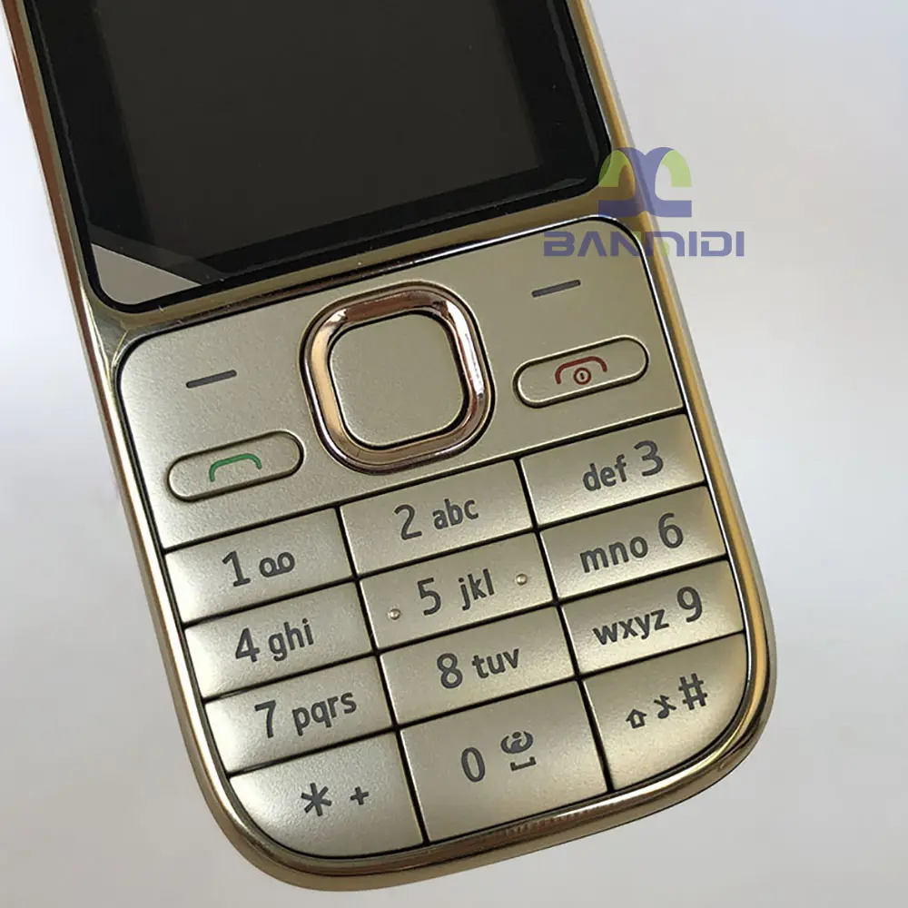 Original C2 C2-01 Mobile Cell Phone Unlocked Finland Made Russian/Arabic/Hebrew Keyboard Silicone Case for Gift 2G 3G CellPhone