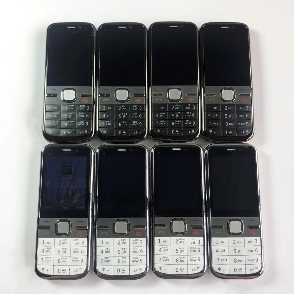 Finland Made Unlocked C5 C5-00 CellPhone 2G 3G Original Mobile Cell Phone Bluetooth Russian/Arabic/Hebrew Keyboard Made on 2010