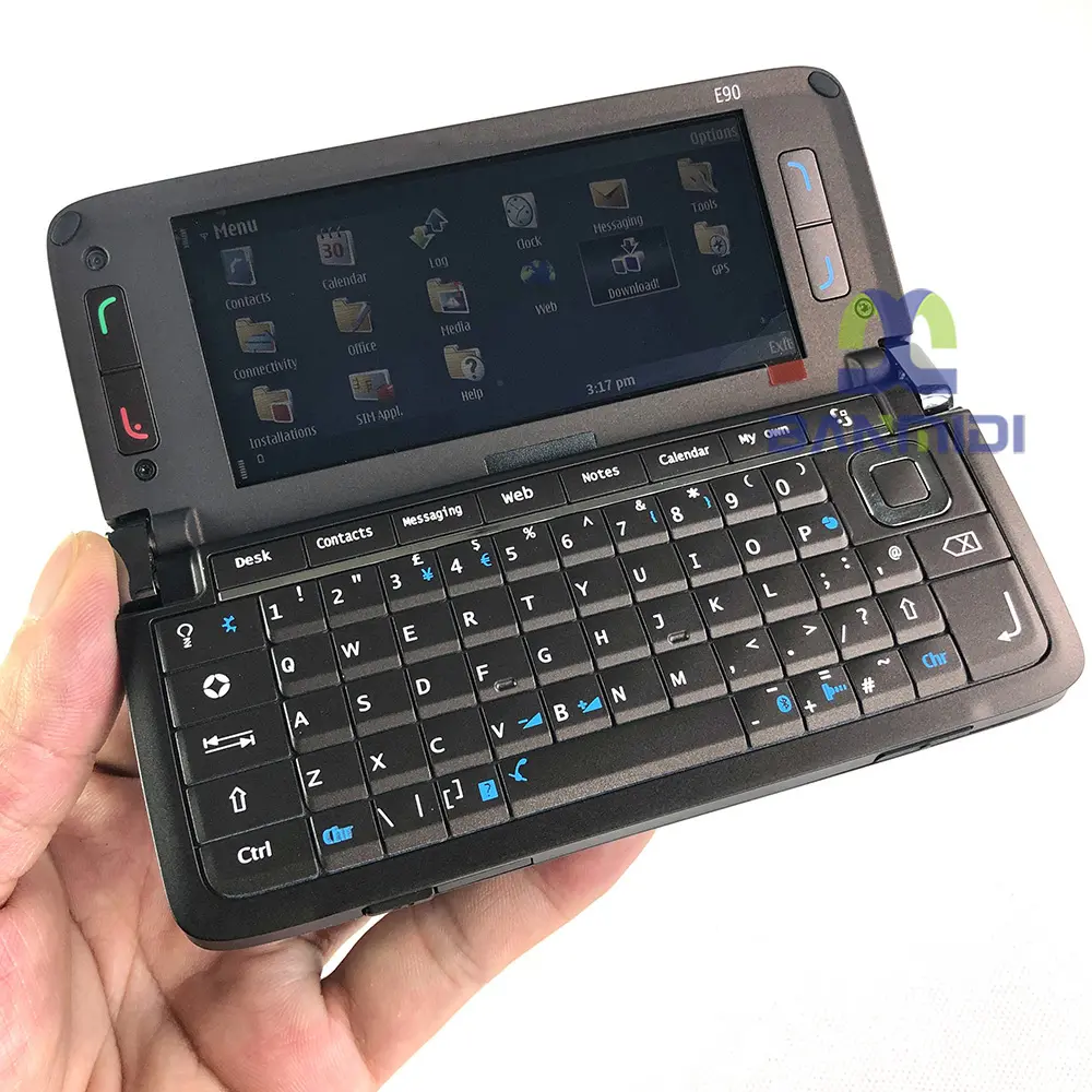 Original E90 Mobile Cell Phone GPS Wifi 3G GSM 3.2MP Bluetooth Cellphone Unlocked QWERTY Keyboard, Made in Finland on 2007 Year