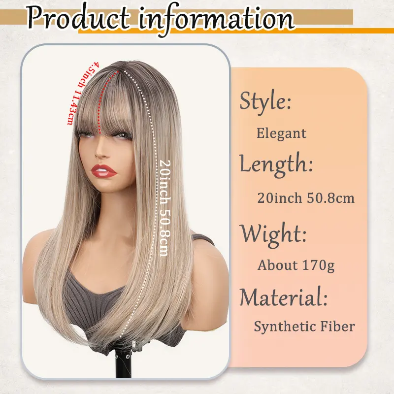 Synthetic Hair Topper With Bangs Hair Clip 360° 3D Cover Hair Toppers for Women Fluffy Toppers Hair Pieces