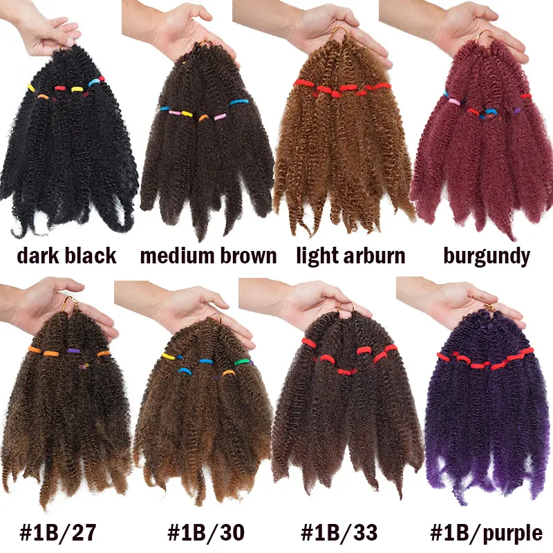 BENIHAIR Afro Kinky Twist Marley Braid Hair Synthetic Braiding Hair Crochet Hair Bulk Crochet Hair Extension For Black Women