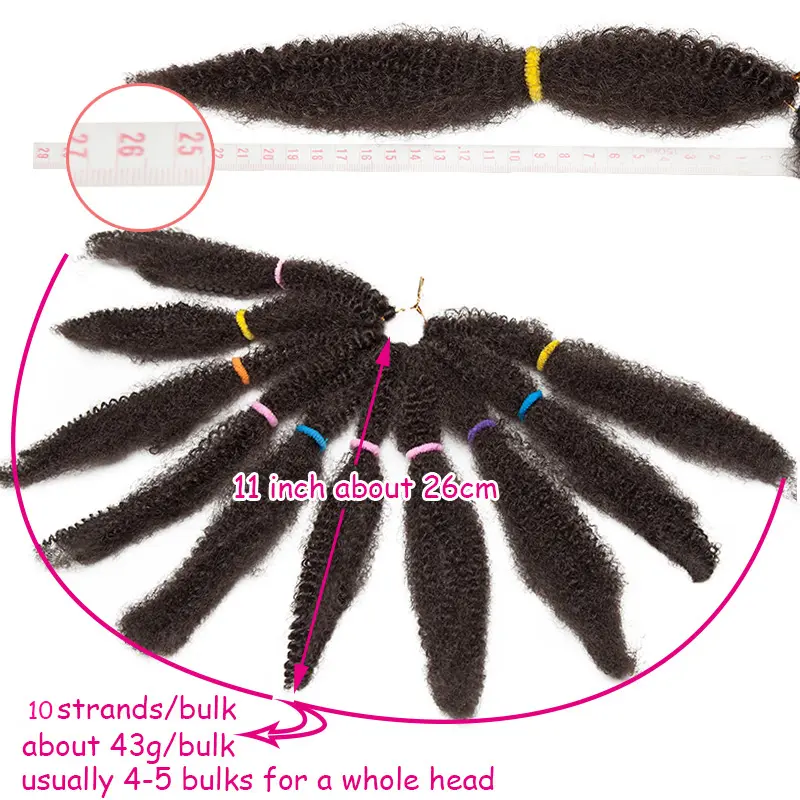 BENIHAIR Afro Kinky Twist Marley Braid Hair Synthetic Braiding Hair Crochet Hair Bulk Crochet Hair Extension For Black Women