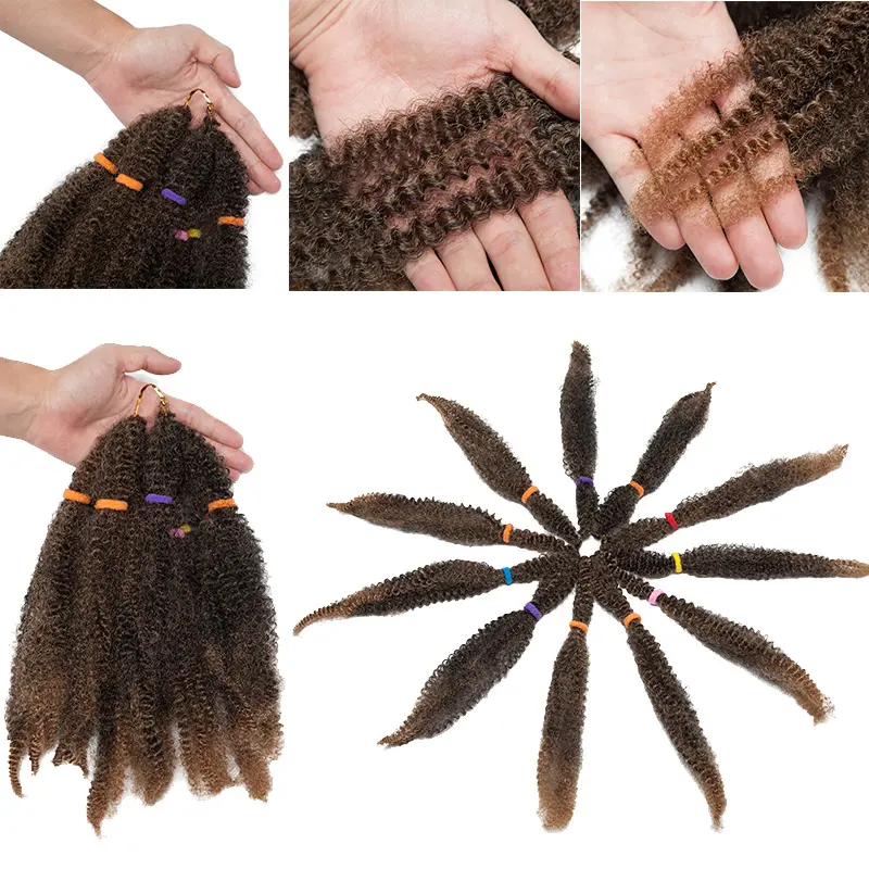 BENIHAIR Afro Kinky Twist Marley Braid Hair Synthetic Braiding Hair Crochet Hair Bulk Crochet Hair Extension For Black Women