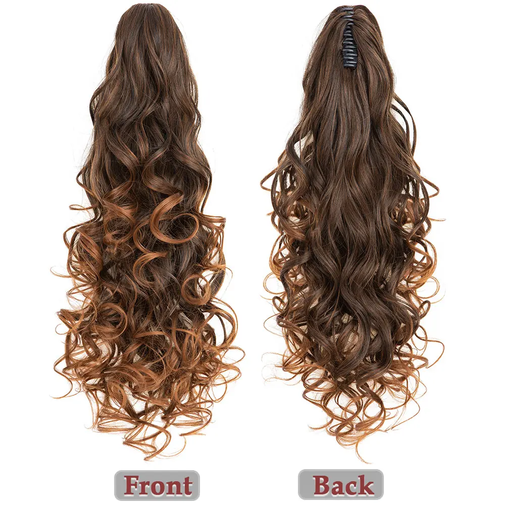 Benehair Claw Clip Ponytail Extension 24" Clip in Wavy Ponytail Hair Extensions Long Pony Tails for Women Synthetic Hairpiece