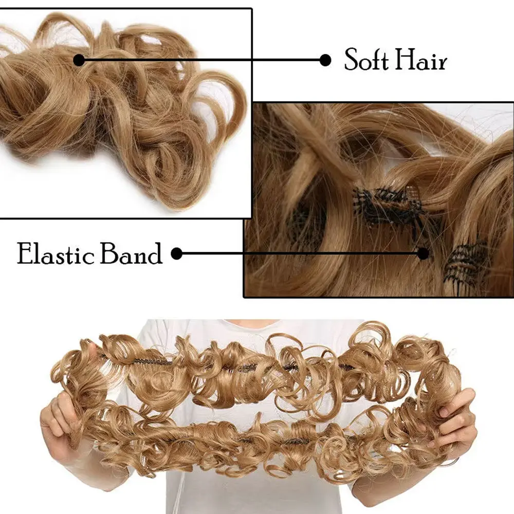 BENEHAIR Synthetic Women Chignon Messy Hair Bun Scrunchy Hair Bun Rubber Band Hairband Hairpiece Updo Chignon Donut Roller