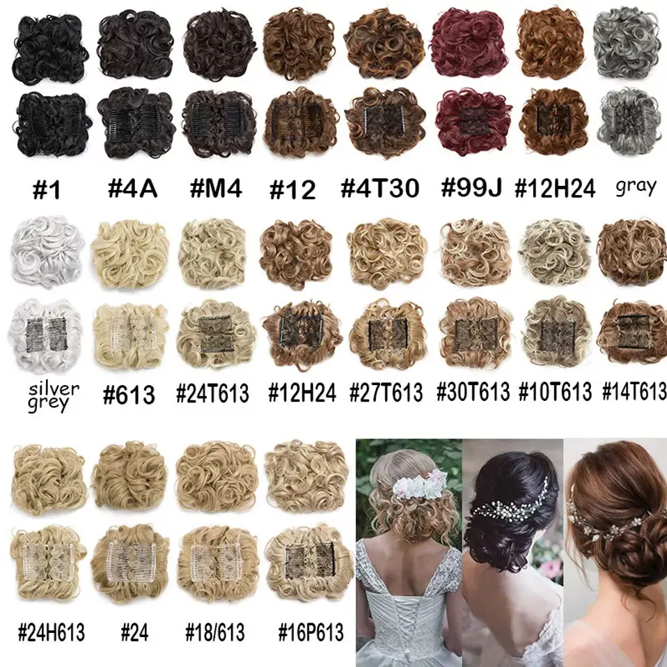 BENEHAIR Chignon Hairpiece Curly Buns Hair Extensions Scrunchie Updo Synthetic Combs in Ponytail Messy Bun Hair Piece for Women