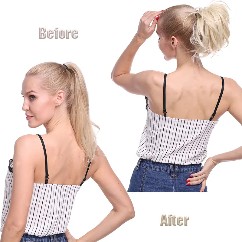 BENEHAIR Synthetic Claw Clip Ponytail Clip in Hair Extensions Fake Hair Hairpiece For Women Ponytail Hair Wavy Messy Bun