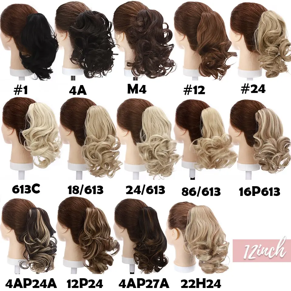 BENEHAIR Synthetic Claw Clip Ponytail Clip in Hair Extensions Fake Hair Hairpiece For Women Ponytail Hair Wavy Messy Bun
