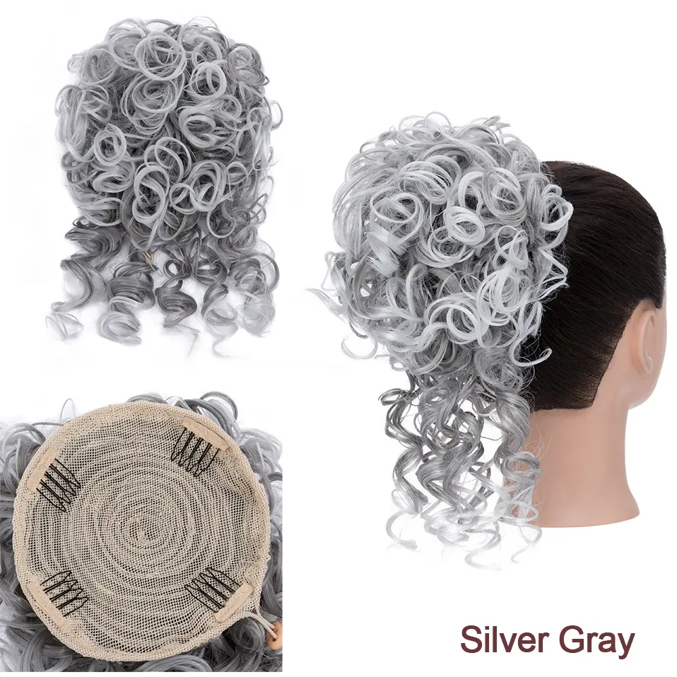 Benehair Messy Curly Hair Bun Scrunchies Extensions Synthetic Drawstring Ponytail 90g Wave Large Bun Updo Hair Pieces For Women