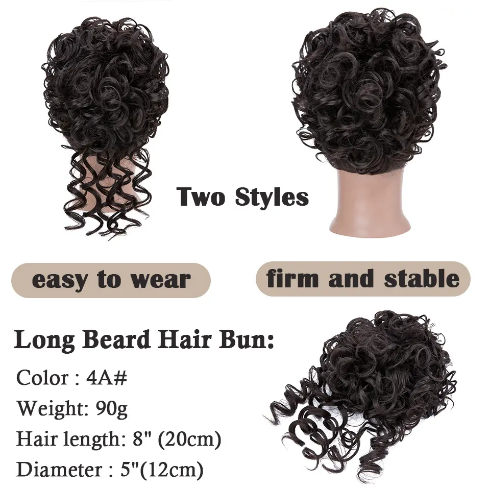 Benehair Messy Curly Hair Bun Scrunchies Extensions Synthetic Drawstring Ponytail 90g Wave Large Bun Updo Hair Pieces For Women