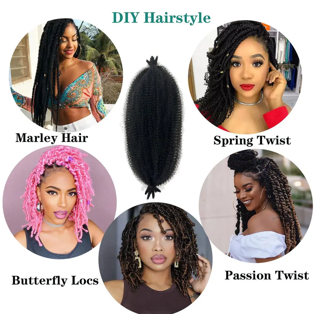 16 Inch Synthetic Crochet Braids Hair Marley Twist Braiding Hair Kinky Twist Hair Pre-fluffed Spring Twist Hair Wrapping Hair