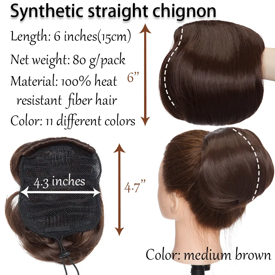 BENEHAIR Synthetic Scrunchy Hair Bun Clip In Extension Hair Hair Extension Updo Donut Chignon Drawstring Women Chignon Fake Hair