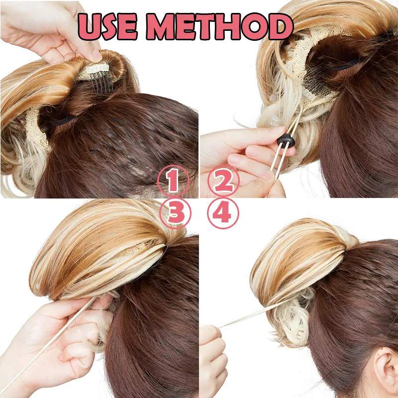 BENEHAIR Synthetic Scrunchy Hair Bun Clip In Extension Hair Hair Extension Updo Donut Chignon Drawstring Women Chignon Fake Hair
