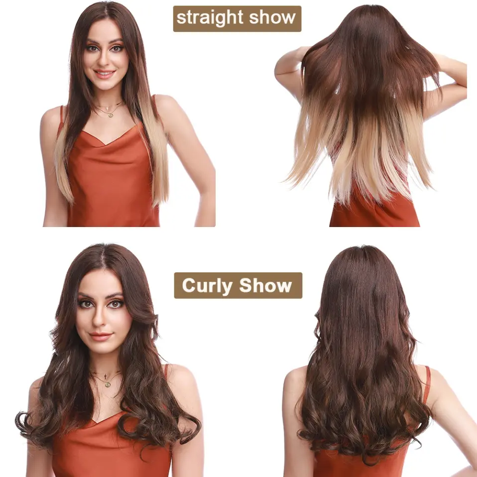 BENIHAIR Synthetic Invisible Wire Hair Extensions Transparent Wire AdjustableLong Wavy Curly Secret Hairpiece 20 Inch for Women