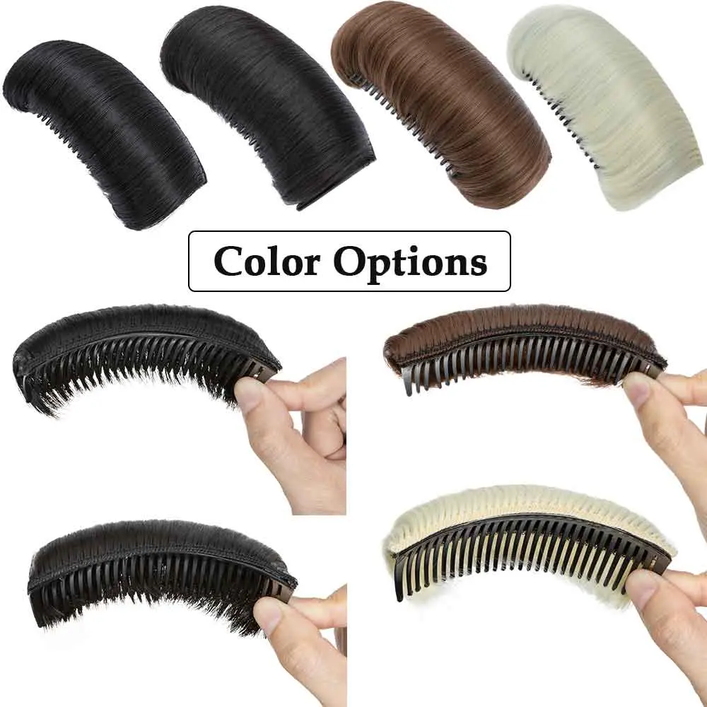 Synthetic Hair Volume Bump Inserts with Invisible False Hair Clips and Fluffy Pads Hair Bun Hairstyle Styling Tool Set for Women