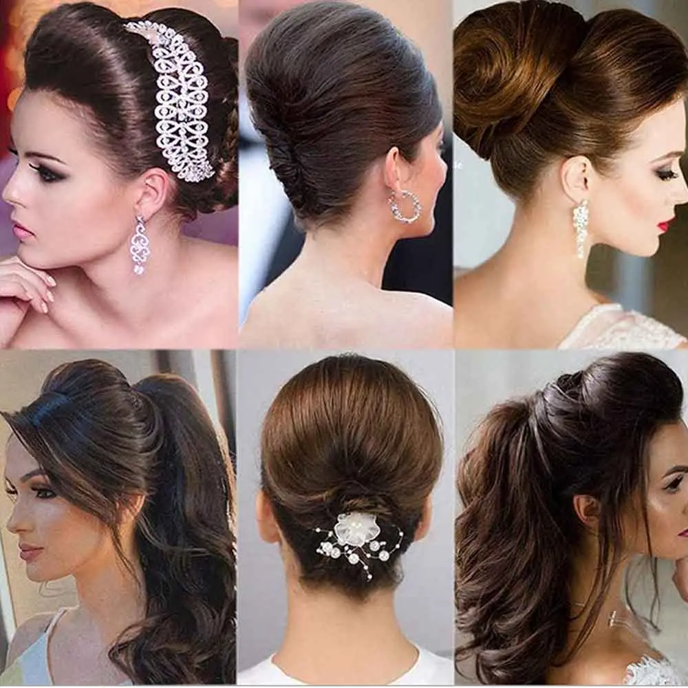 Synthetic Hair Volume Bump Inserts with Invisible False Hair Clips and Fluffy Pads Hair Bun Hairstyle Styling Tool Set for Women