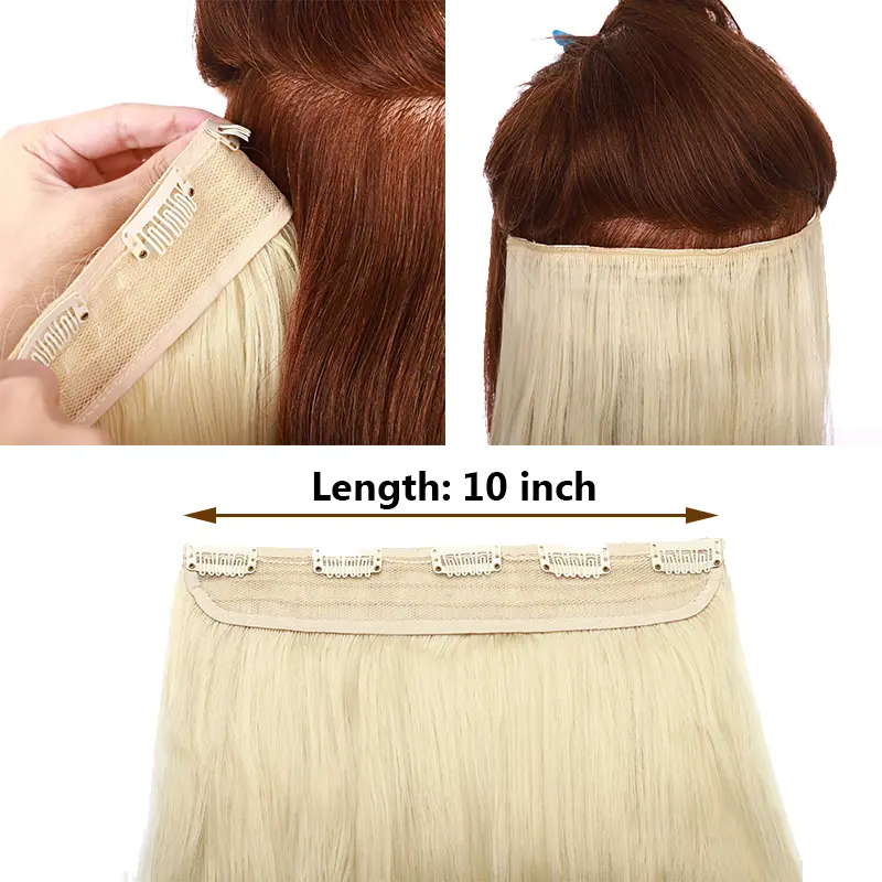 BENEHAIR Synthetic Clip In Hair Extension Long Straight Hair Piece Clip Hair Red Pink Purple Grey Hairpiece Fake Hair For Women