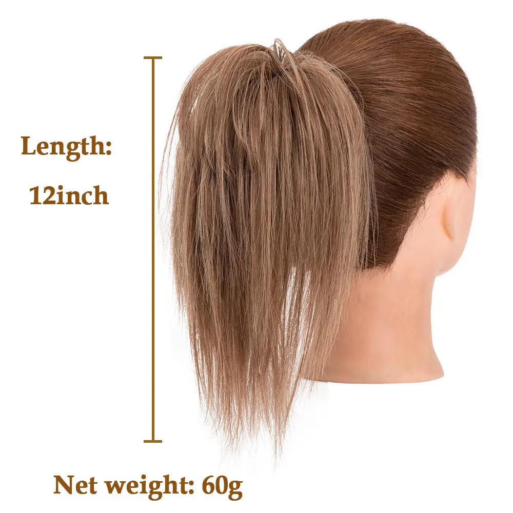 Benehair Synthetic Ponytail Hair Extension Fluffy Chignon Claw Clip in Straight Hair Bun 12 Inch Ponytail Hair Pieces for Women
