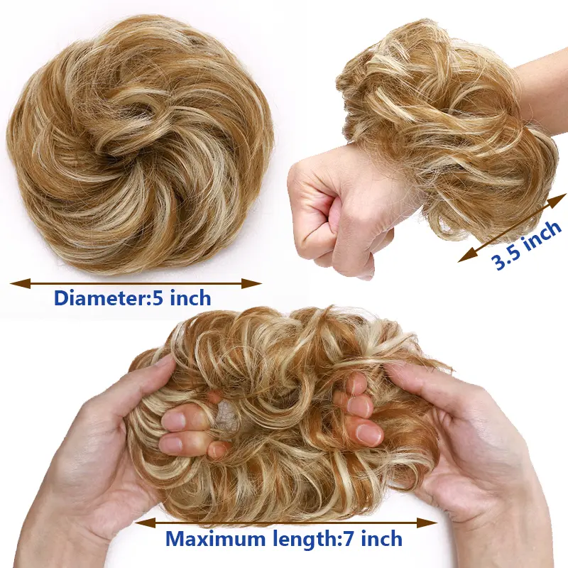 BENEHAIR Synthetic Messy Bun Scrunchy Hair Bun Fake Hair Women Chignon Elastic Hair Band Hairpieces For WomenUpdo Donut Chignon
