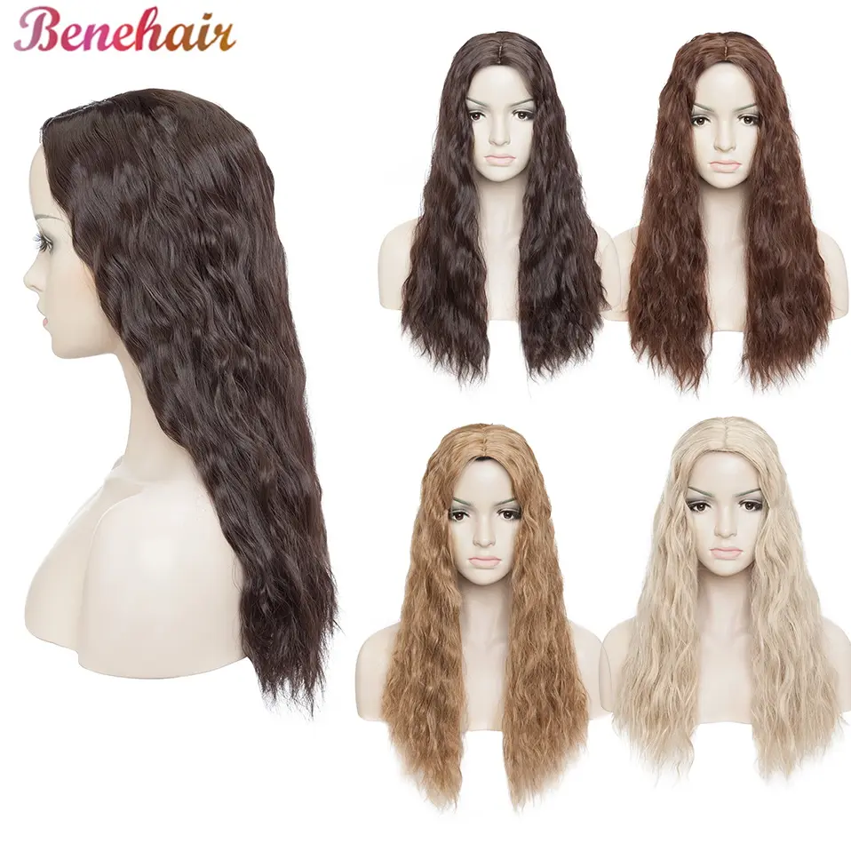 Curly Wave Topper Clip-In Hair Extensionfor Women 20inch Synthetic Corn Wave Secret Toupee Middle Part Thinning Hairpiece