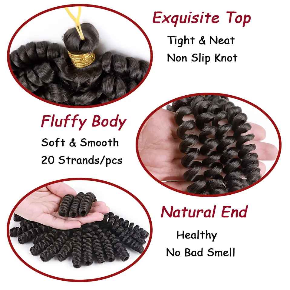 Benehair 6inch Short Jamacican Braids Crochet Hair Synthetic Ombre Black Brown Wine Red Curly Crochet braids for black women