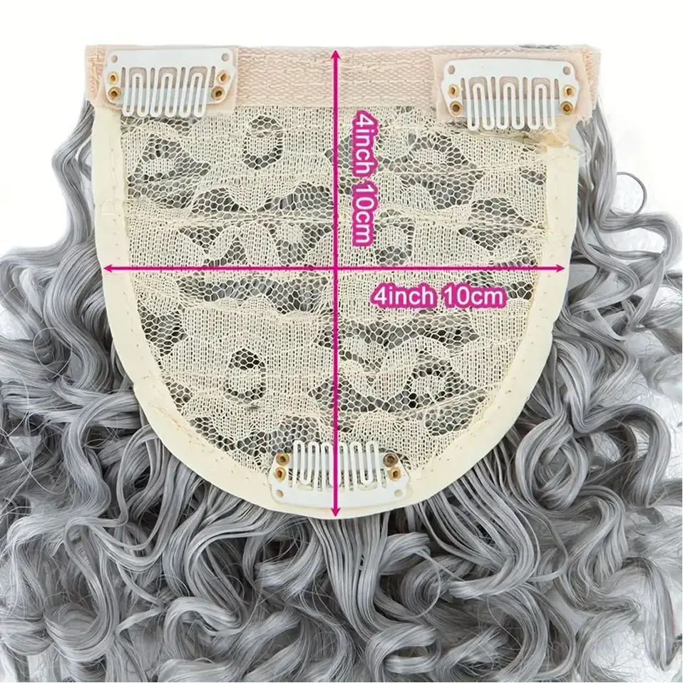 BENEHAIR Short Afro Kinky Curly Bangs Synthetic Clip in Bangs 6-8inch Clip-on Bangs Ponytail Hair Extension Wig For Women