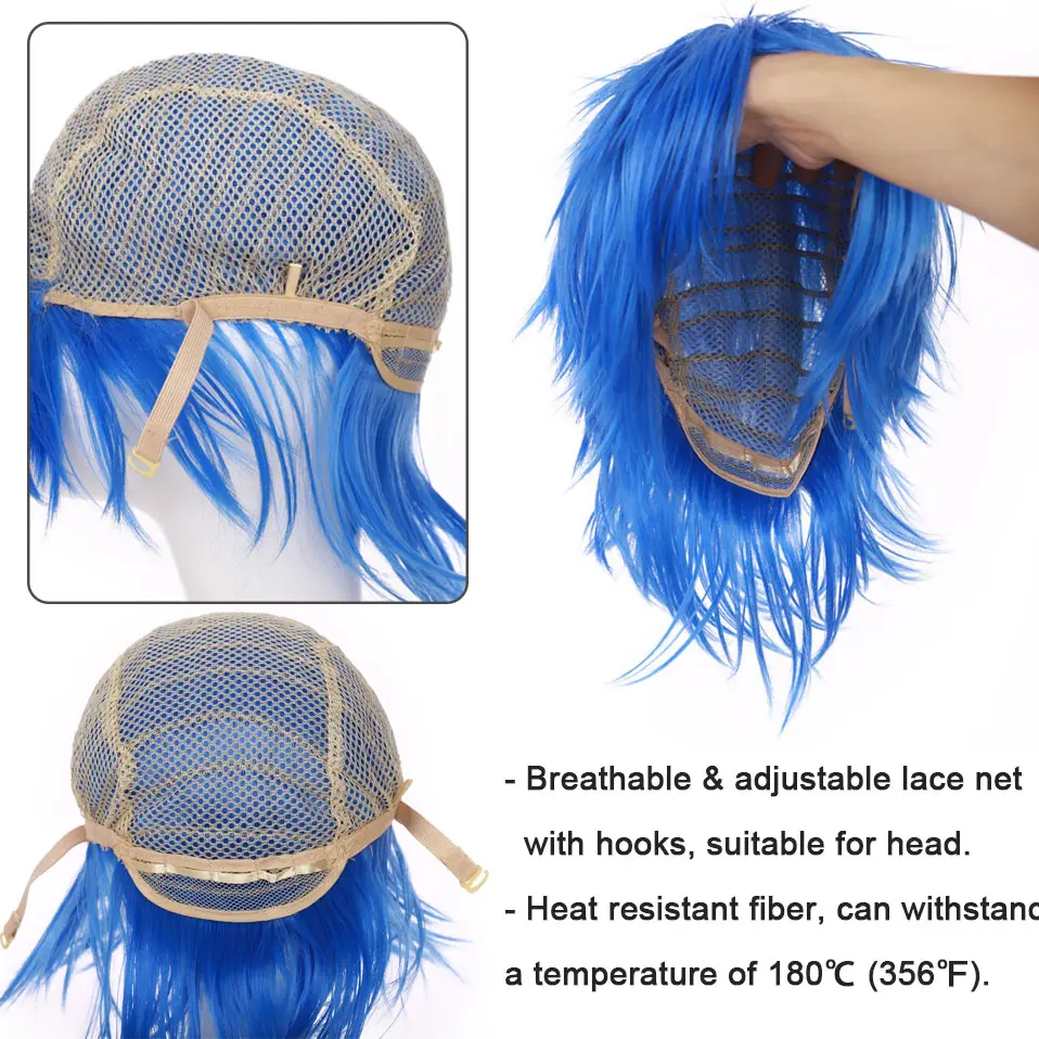 BENIHAIR Anime st Patrick Wig Green for Cosplay Party Synthetic Layered Short Hair Wigs with Bangs Pastel Wigs for Women Men