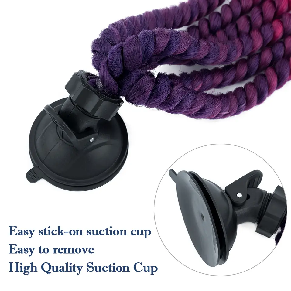 Benehair Gradient Helmet Braids Ponytail Helmet Hair Strap Suction Cups for Motorcycles  Synthetic Fibre Pony Tails 24 Inch