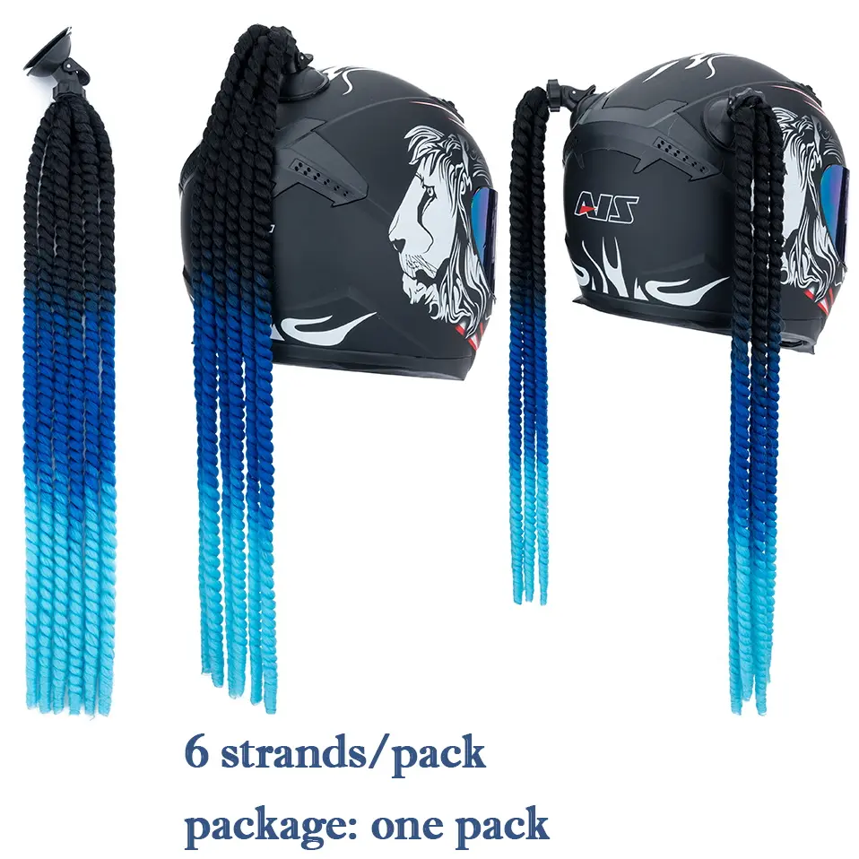 Benehair Gradient Helmet Braids Ponytail Helmet Hair Strap Suction Cups for Motorcycles  Synthetic Fibre Pony Tails 24 Inch