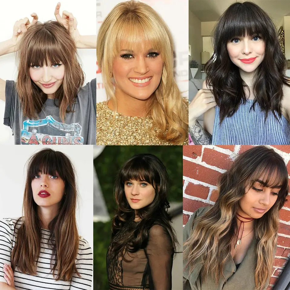 Benehair Synthetic Hair Bangs Clip in Air Bangs French Bangs Fringe with Temples Hairpieces Hair Extensions for Women Daily Wear