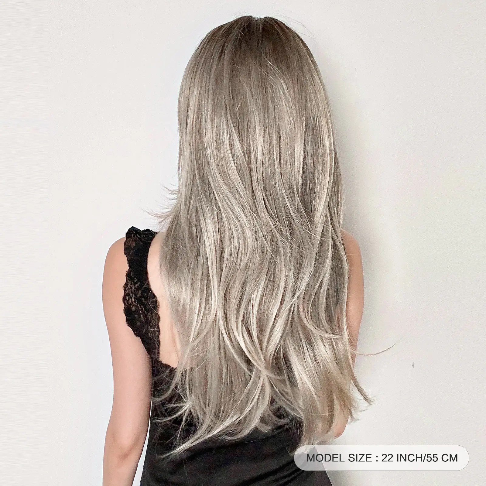 Long Layered Straight Wigs For Women Platinum Blonde Synthetic Fibre Wigs With Side Bangs For Party Cosplay Use High Temperature