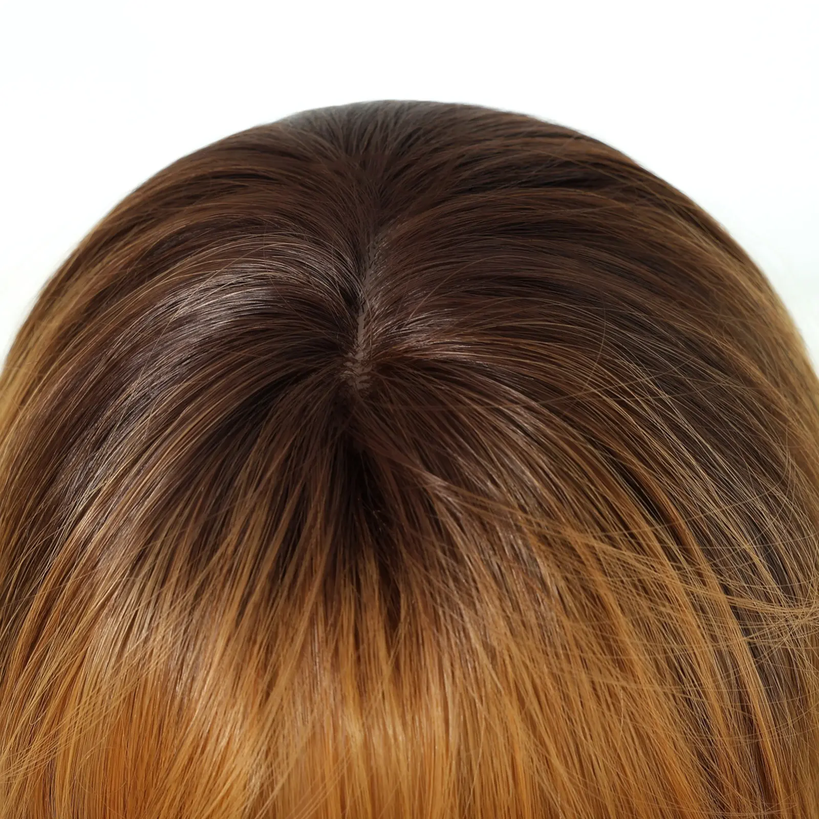 Brown Highlights Wig Long Natural Body Wavy Wigs With Bangs Brown Gradient Synthetic Wigs For Women Daily Cosplay Heat Resistant