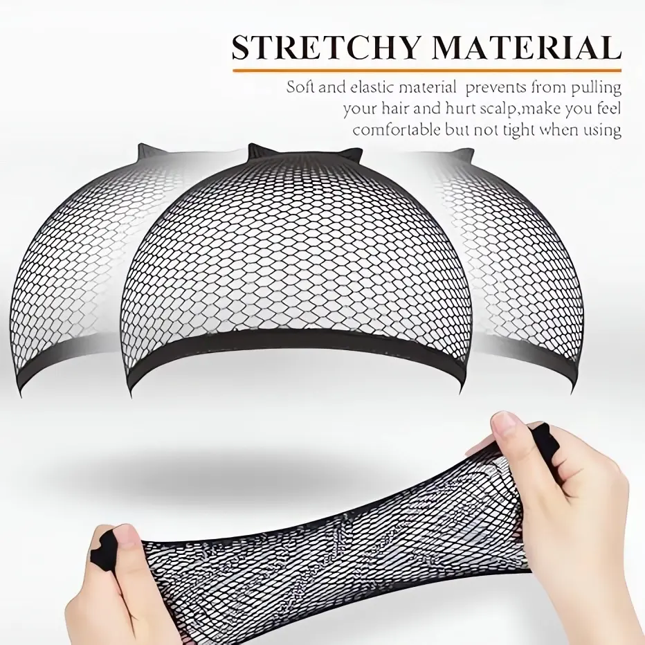 LOUIS FERRE 1Pcs Wig Cap Good Quality Mesh Weaving Wig Hair Net Making Caps Black Weaving Wig Cap Hairnets