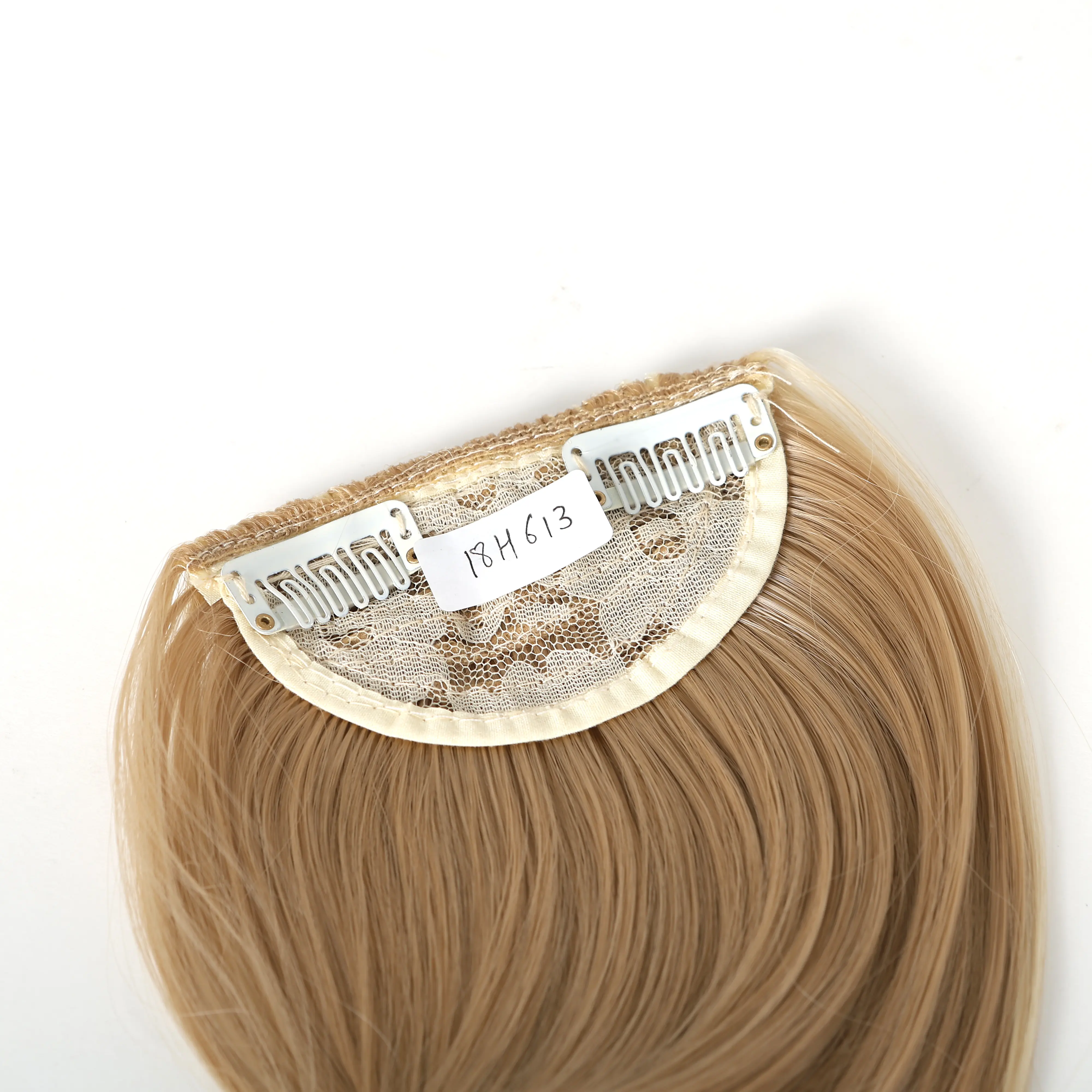 LOUIS FERRE Synthetic Wigs Bangs Blonde Highlight Blunt Bangs With Two Clips Hair Extensions Women's Natural Hair In Hairpieces