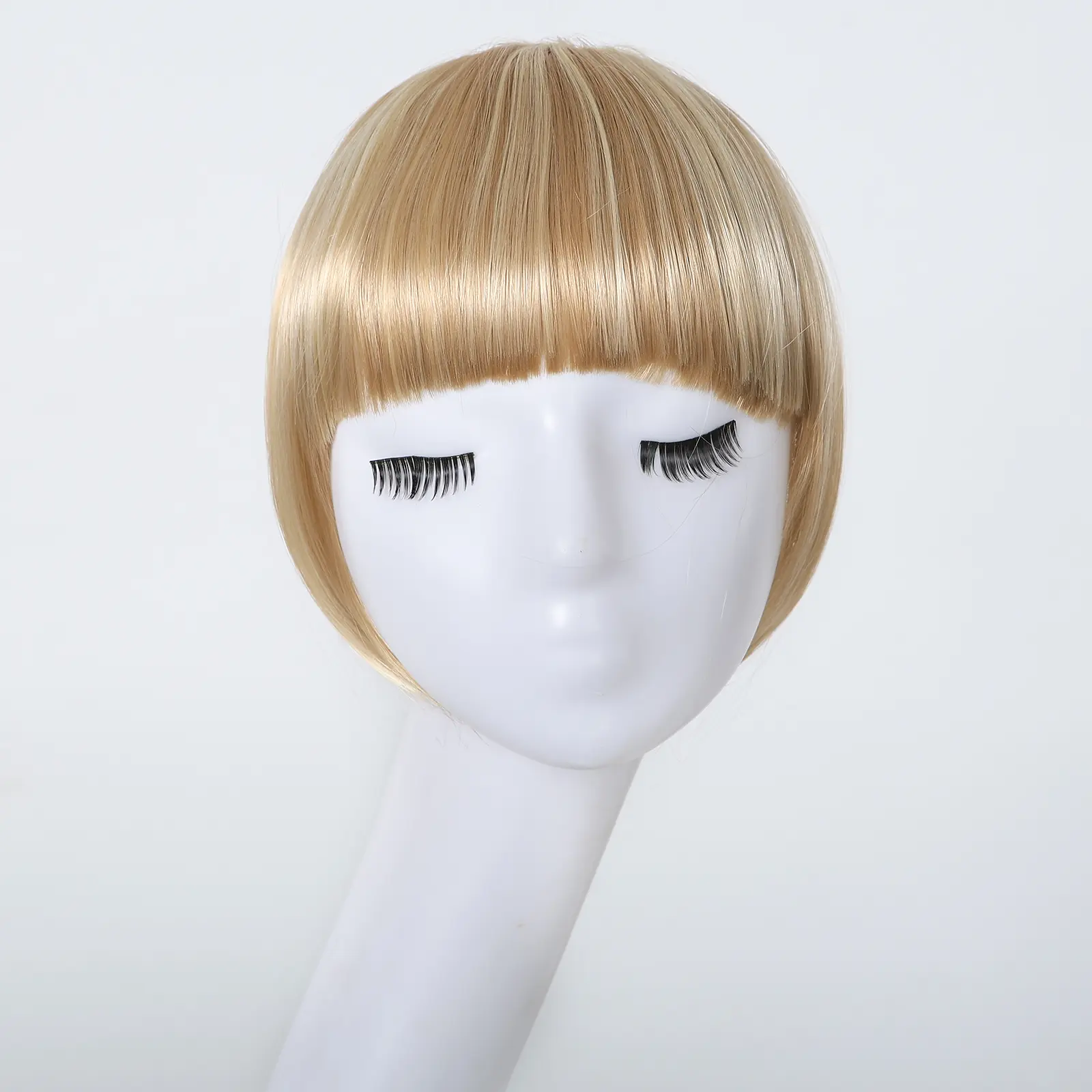 LOUIS FERRE Synthetic Wigs Bangs Blonde Highlight Blunt Bangs With Two Clips Hair Extensions Women's Natural Hair In Hairpieces
