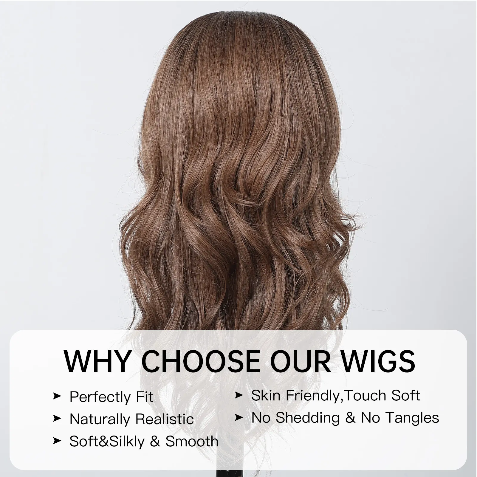 Long Wavy Brown Women‘s Synthetic Wigs for Women Natural Wave Middle Parted Heat Resistant Hair Daily Use Cosplay Brown Wig