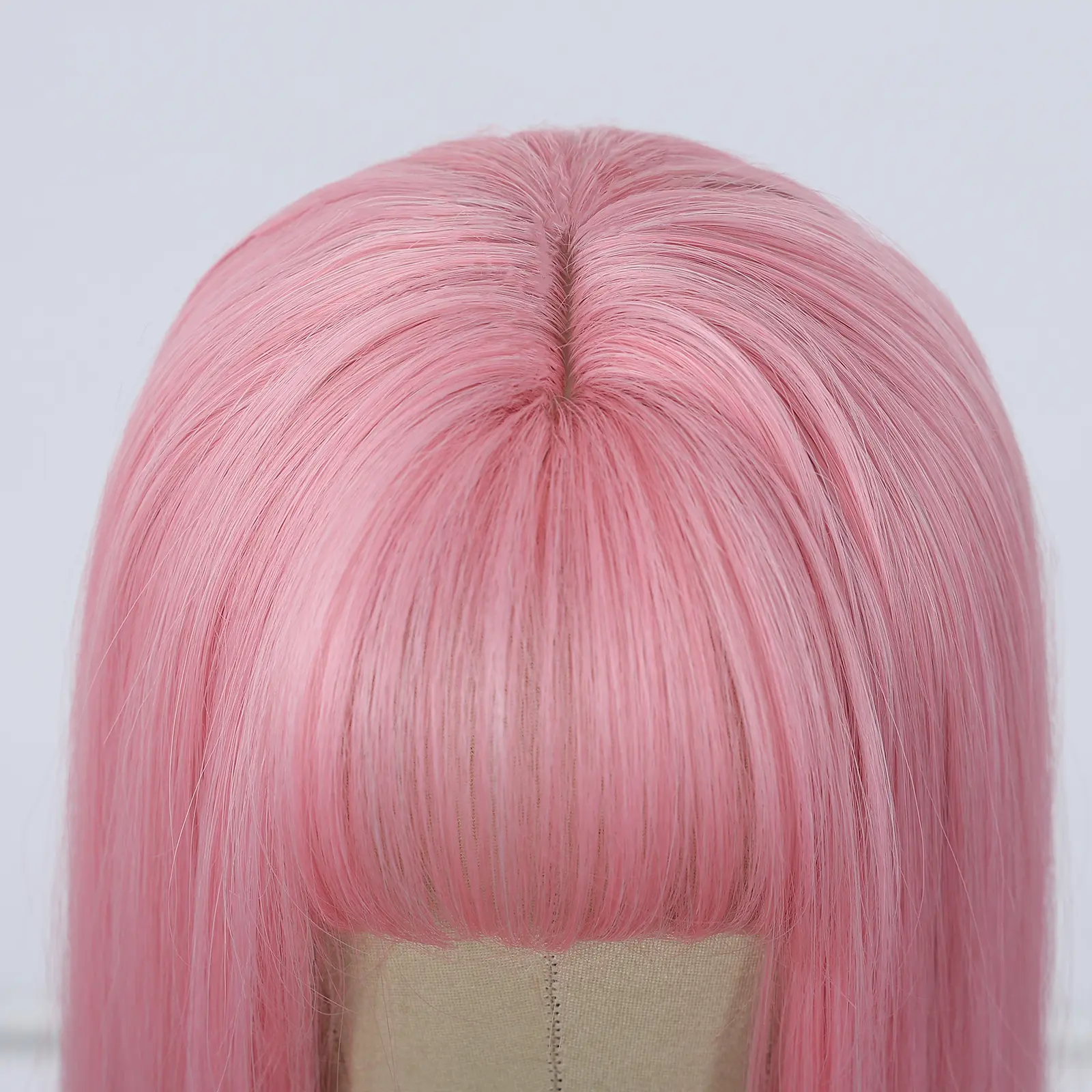 Pink Wig With Bangs For Women Long Straight Light Pink Hair Heat Resistant Synthetic Wigs For Girls Party Cosplay And Daily