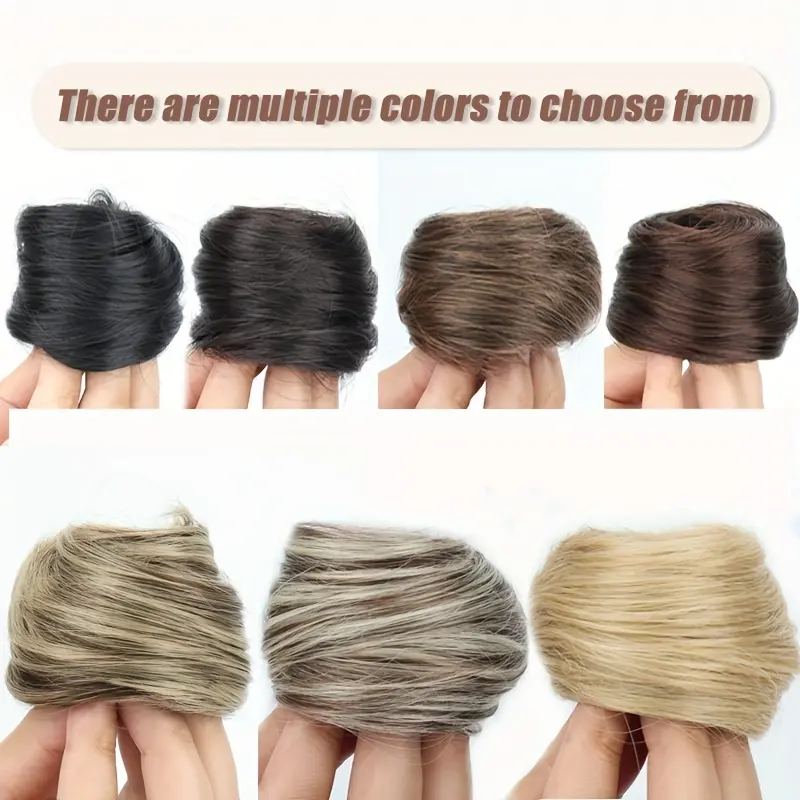 Synthetic Chignon Messy Hair Bun Fluffy Curly Straight Scrunchies Updo Hair Bands Elastic Band Donut Roller Hair Bun for Women