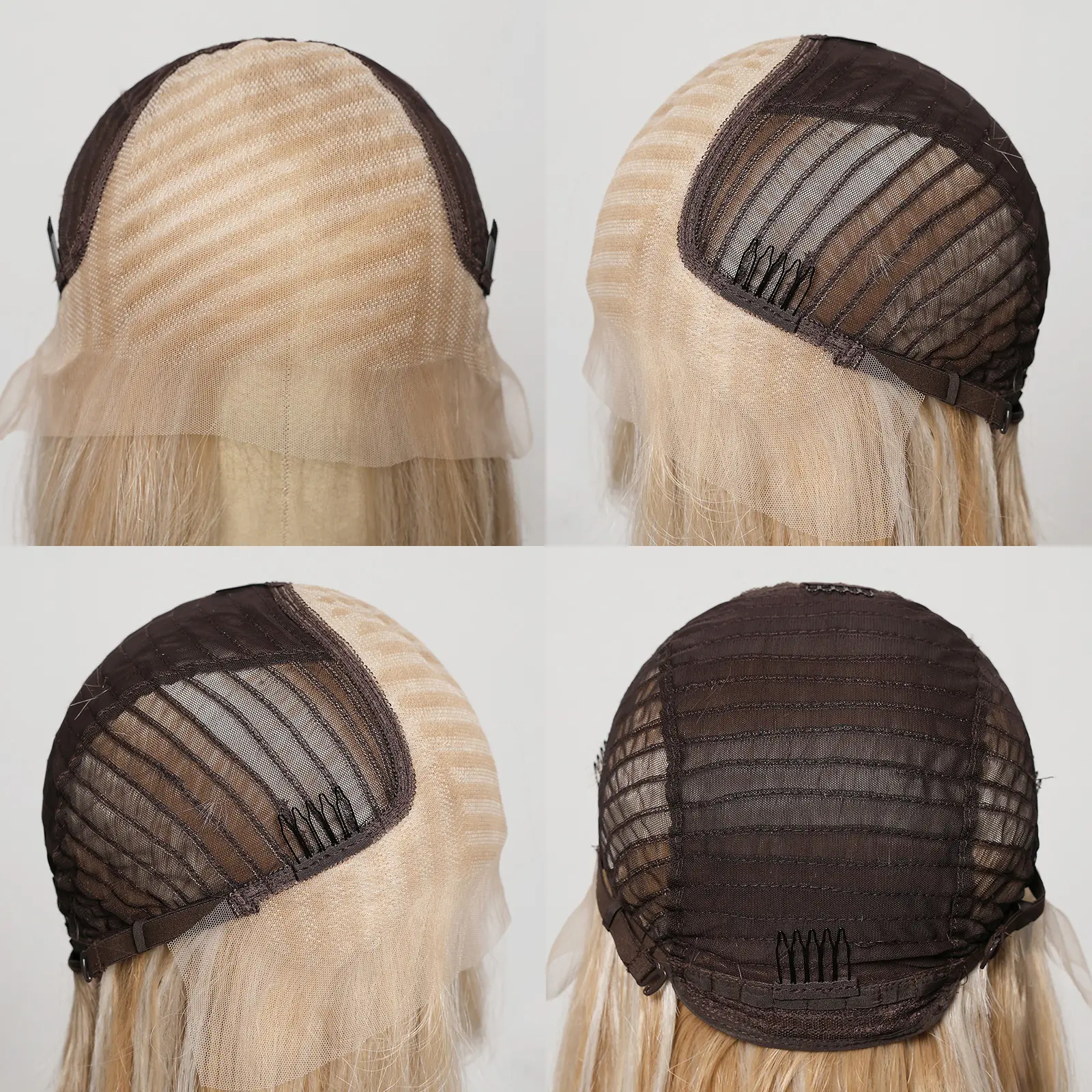 Long Straight Layered Lace Wigs for Women 22 Inches Platinum Blonde Highlights Hair 13*6 Lace Front Synthetic Wigs for Daily Use
