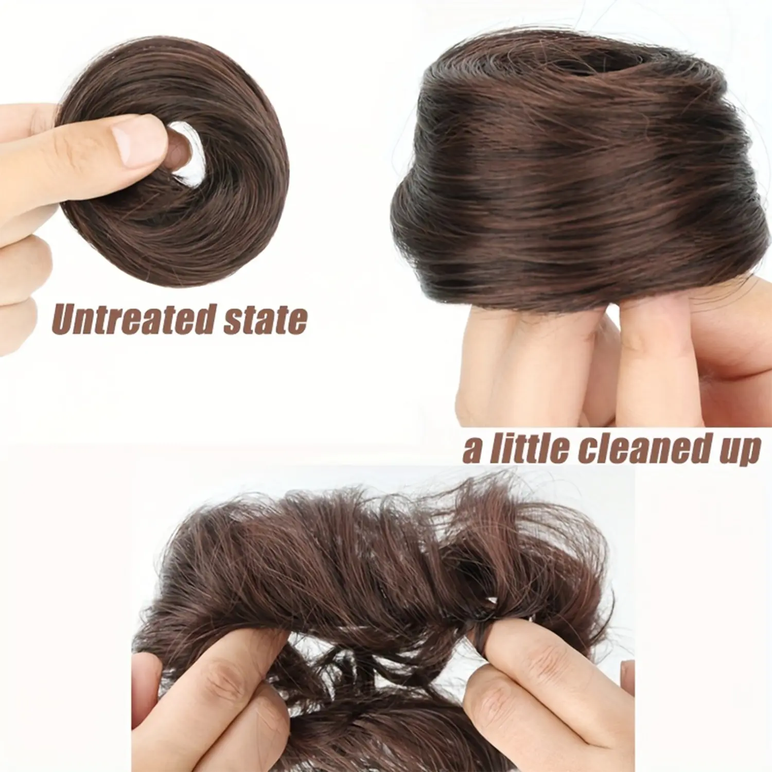 Synthetic Chignon Messy Hair Bun Fluffy Curly Straight Scrunchies Updo Hair Bands Elastic Band Donut Roller Hair Bun for Women
