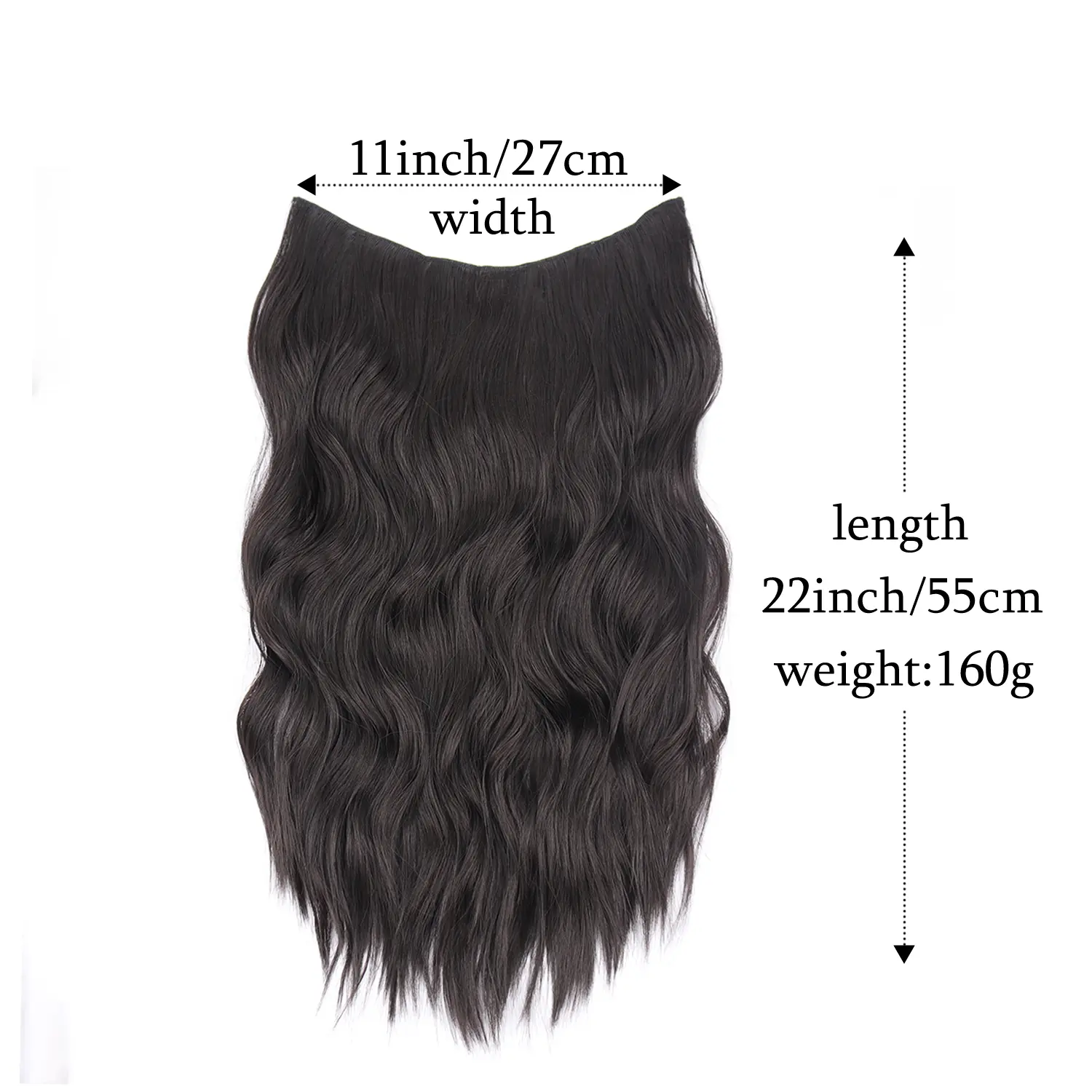 AZQUEEN Synthetic 10 Clip In 22Inch U-Shaped Hair Extensions Wavy Black Blonde Hair Wigs Hair Accessories Suitable For Women
