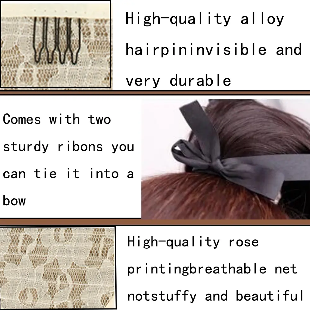 AZQUEEN Synthetic Long Straight Bow Tie Ponytail Clip In Hair Extension 85CM Black Brown Horsetail Hairpiece For Women