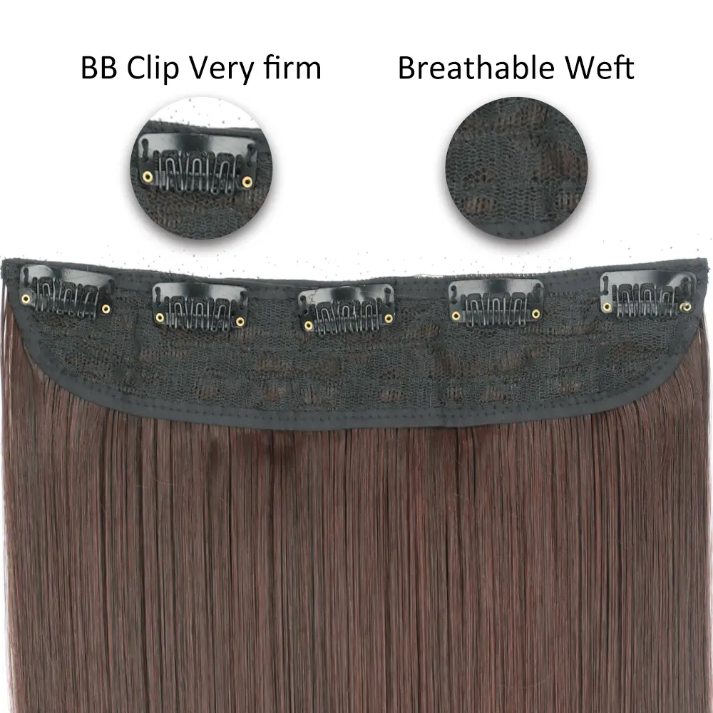 22 32Inch Synthetic Hair Extensions One piece 5 Clips Long Curly High Temperature Fiber Black Brown Hairpiece
