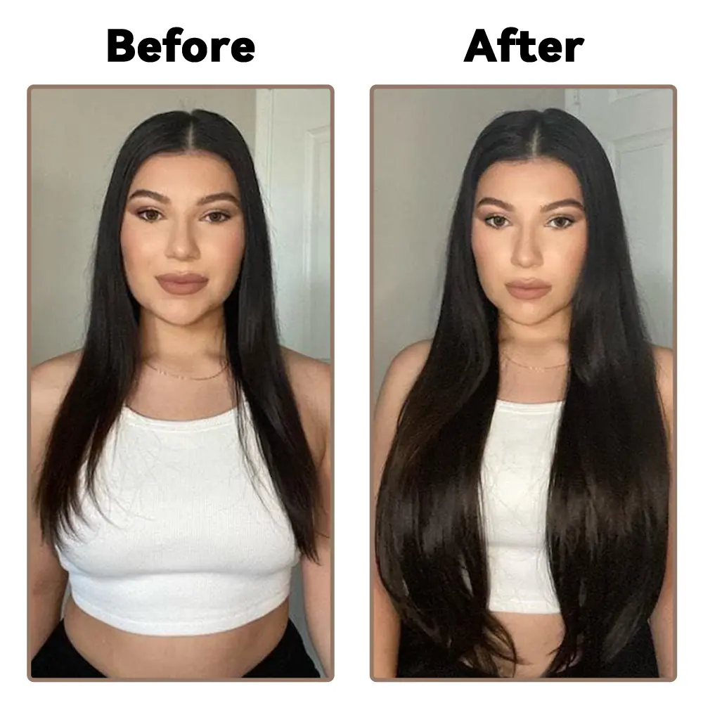 AZQUEEN Synthetic Long Straight No Clip Invisible Line Hair Extensions 40 55 80cm Natural Brown Blonde Fake Hairpiece For Women