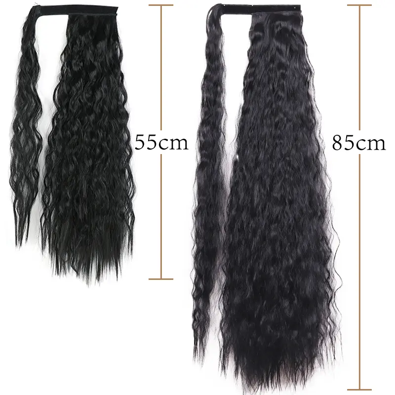 AZQUEEN Synthetic Long Curly Ponytail Natural Puff Wrap Around Clip In Ponytails Hair Extensions Black Brown Ponytail For Women