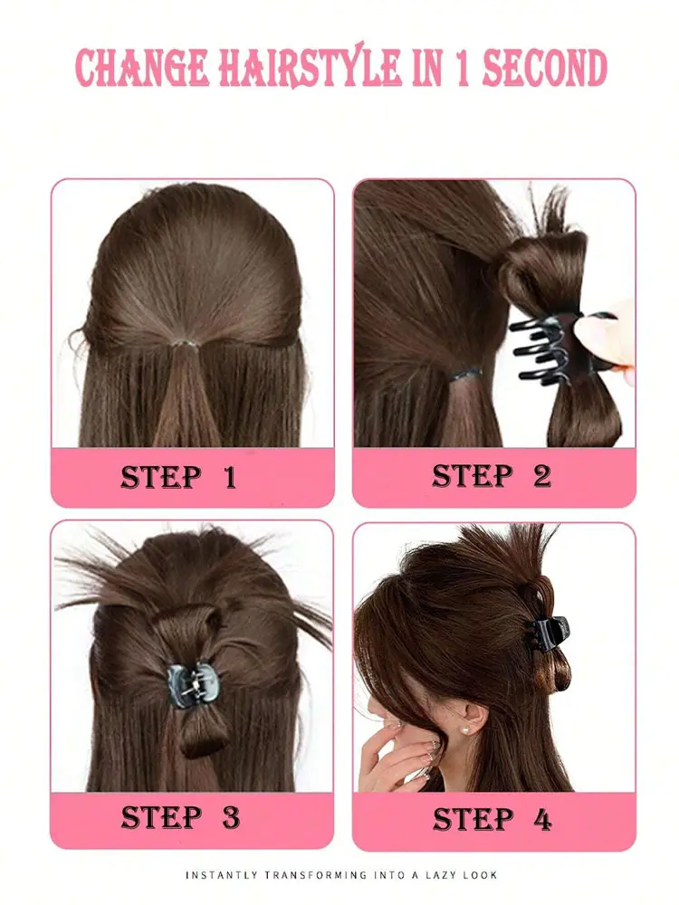 Extended Synthetic Claw Clip Ponytail Hair Extension Messy Updo Wig With Mini Claw Clips Bow Shaped Chignon Hair Accessories