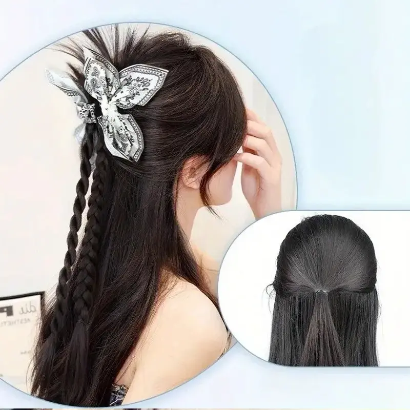 18Inch Synthetic Braided Ponytail Hairpiece Boho Chic Synthetic Twist Braids Ponytail Extension With Cashew Clip For All