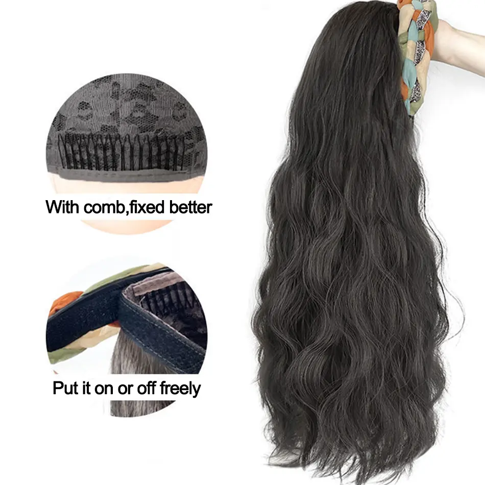 Long Curly Synthetic Hair Band Wig With Sen Series Hairband One Piece Water Wave Wig Hair Extension Fluffy Fashionable Hair Wig