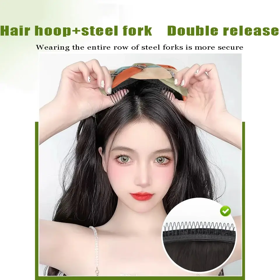 Long Curly Synthetic Hair Band Wig With Sen Series Hairband One Piece Water Wave Wig Hair Extension Fluffy Fashionable Hair Wig