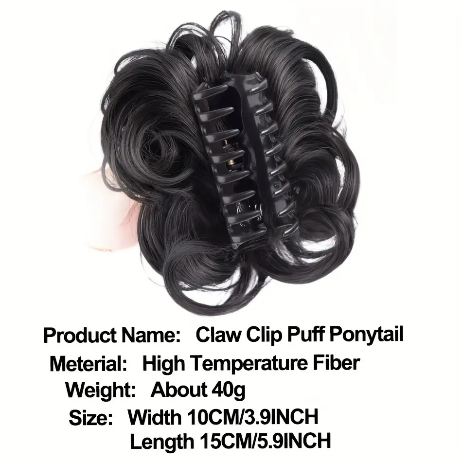 Synthetic Hair Bun Chignon With Claw Clip Messy Curly Ponytail Hair Extension Heat Resistant Hair For Elegant Women Daily Use